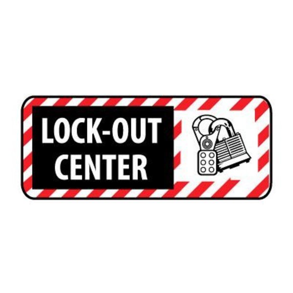 National Marker Co Pictorial OSHA Sign - Vinyl - Lock Out Center SA148P